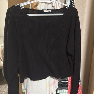 black cropped sweater
